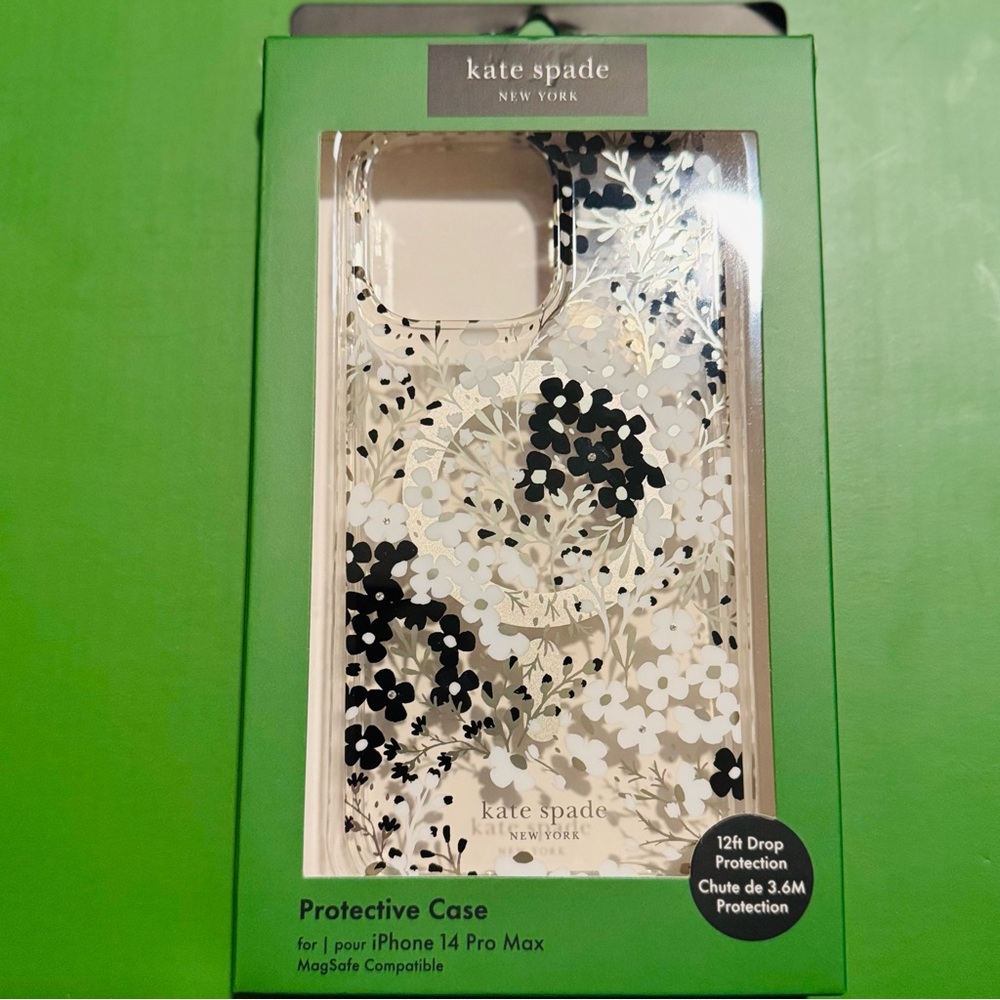NIB♠️Kate Spade ♠️ Apple iPhone 14 Pro Max iridescent glitter Design Case